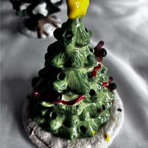 Charming Green‎ Ceramic Holiday Tree votive with Lights